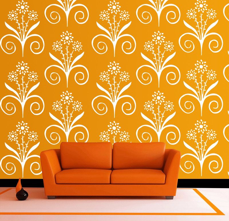 Decor now Size : ( 16-inch x 24-inch) S-018 Reusable DIY Wall Stencil Painting for Home Decoration PVC, Stencil Stencil  (Pack of 1, Beautiful Design)