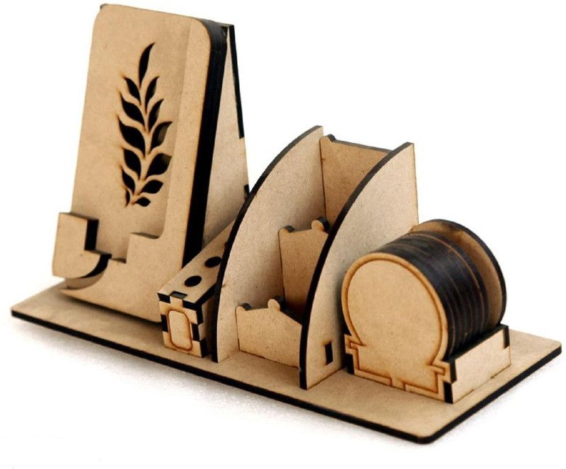 FRICOSTA 1 Compartments WOODEN PEN HOLDER  (Brown)