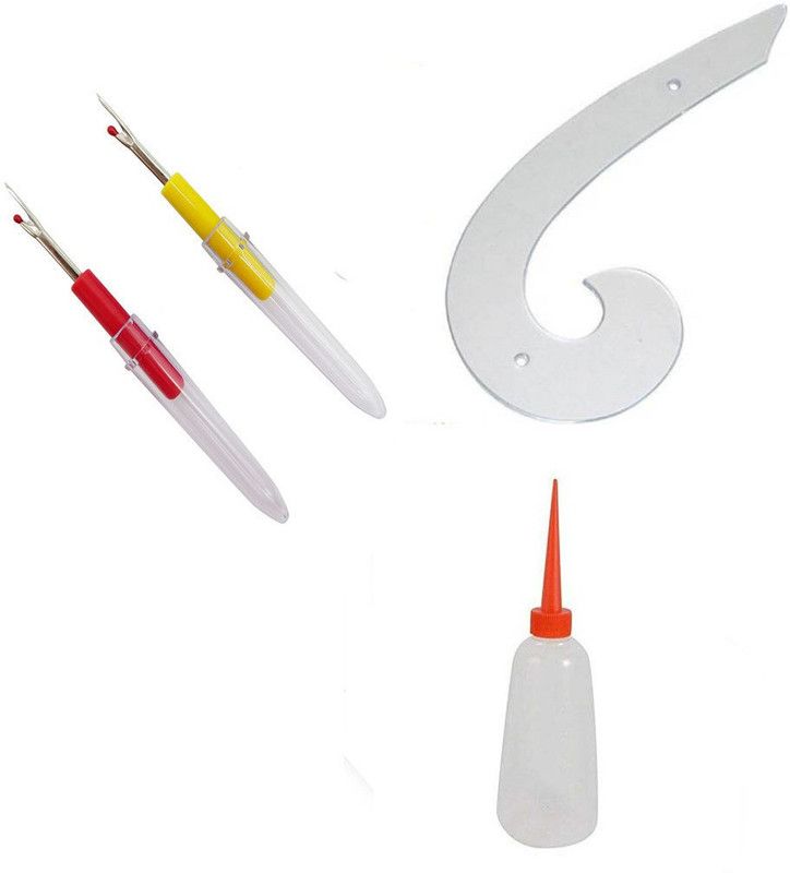 Crafts Haveli 3 Items Combo : 2 Seam Ripper, Machine Oil Bottle & French Curve Sewing Kit