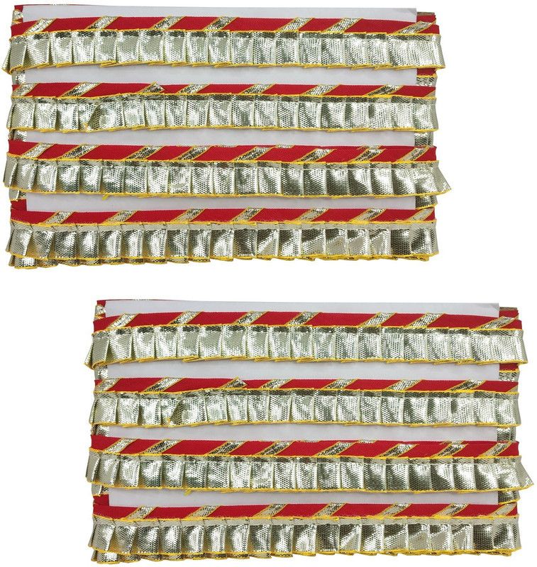 De-Ultimate CWG0278-003 Set of 2 (9 Mtr and 2cm Width) Red Piping Plates Gota Trim Laces and Borders Craft Material for Bridal Ethnic Wear Suits Sarees Falls Lehengas Dresses/apparel Designing Embellishment Lace Reel  (Pack of 2)