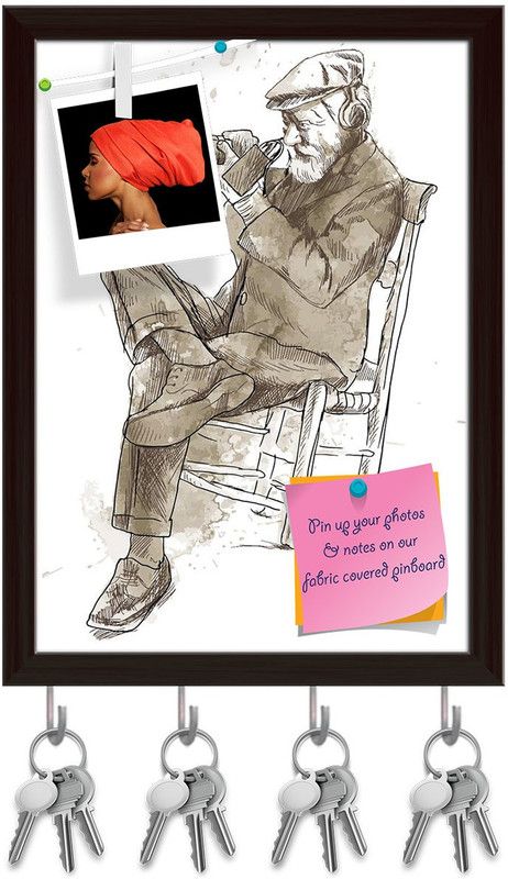 Artzfolio Man Behind The Digital Camera Pinboard & Key Holders Dark Brown Frame8x10.9inch Cork Bulletin Board  (Multicolor 8 x 10.9 inch (20 x 28 cms))