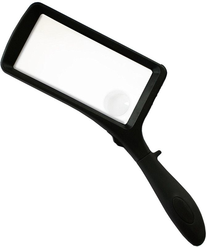 Store2508 Magnifying Glass - Extra Large Rectangle Magnifying Glass with LED Lighted Magnifier with 2X and 6X Lens. 2X and 6X Lens Handheld Magnifier for Reading Maps, Jewelry Making , Watch Repair  (Black)