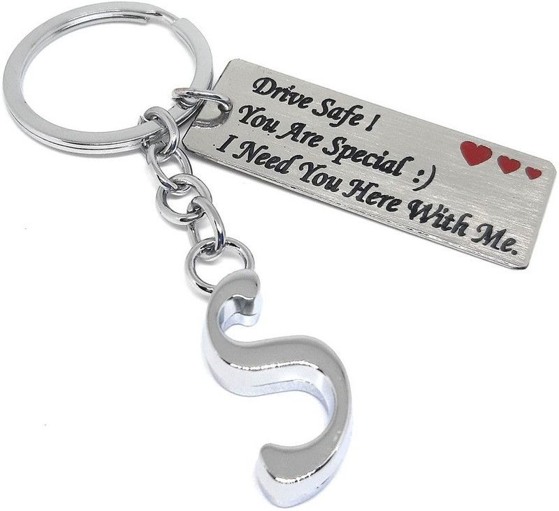 Aura Cute Gift Drive Safe With Alphabet S Keychain For Men Girls Boy Friend Husband Key Chain