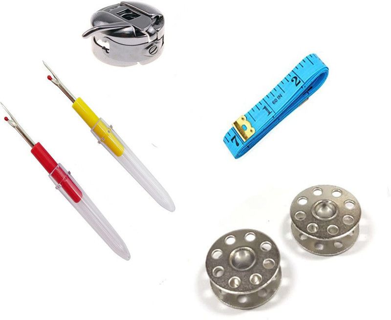 Crafts Haveli 3 Items Combo : 2 Seam Ripper, 1 Measuring Tape & 2 Bobbin Case Sewing Kit