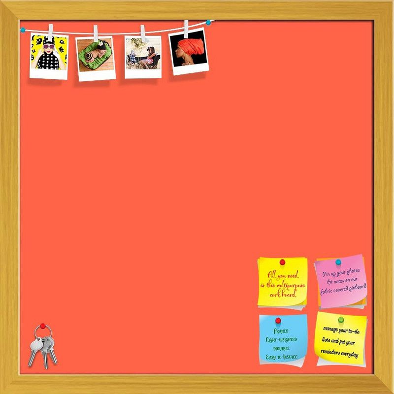 Artzfolio Oranges Tomato Colour Notice Pin Board Soft Board with Push Pins Cork Bulletin Board  (Tomato 24 x 24 inch (61 x 61 cms))