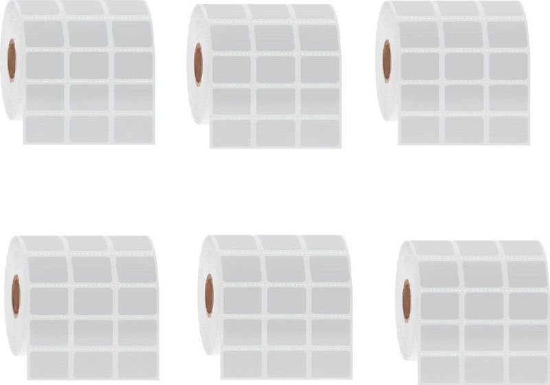 youlogic 30MMX10MM (1.18inch X0.39inch) Barcode Label Thermal Paper Label Stickers (White) 1ROLL 8000 LABELS set of 6 Roll thermal Paper Label  (White)