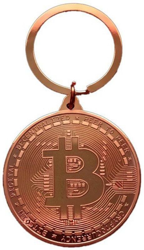 Mubco Bitcoin Metal Keychain | Rose Gold Plated Pendant Key Ring Collectible Gifts Key Chain
