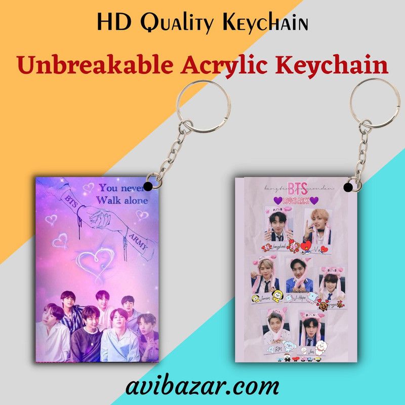 GiftPlaza Bts Keychain Hd Printed Bts Army Keychain For Bts Lover ( ACR 04 ) Key Chain