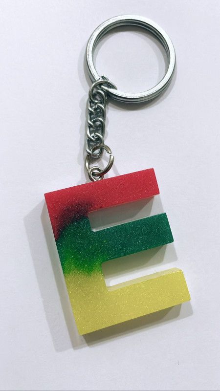 THE LIGHTINGALE Resin Key Chain - Alphabet E Key Chain