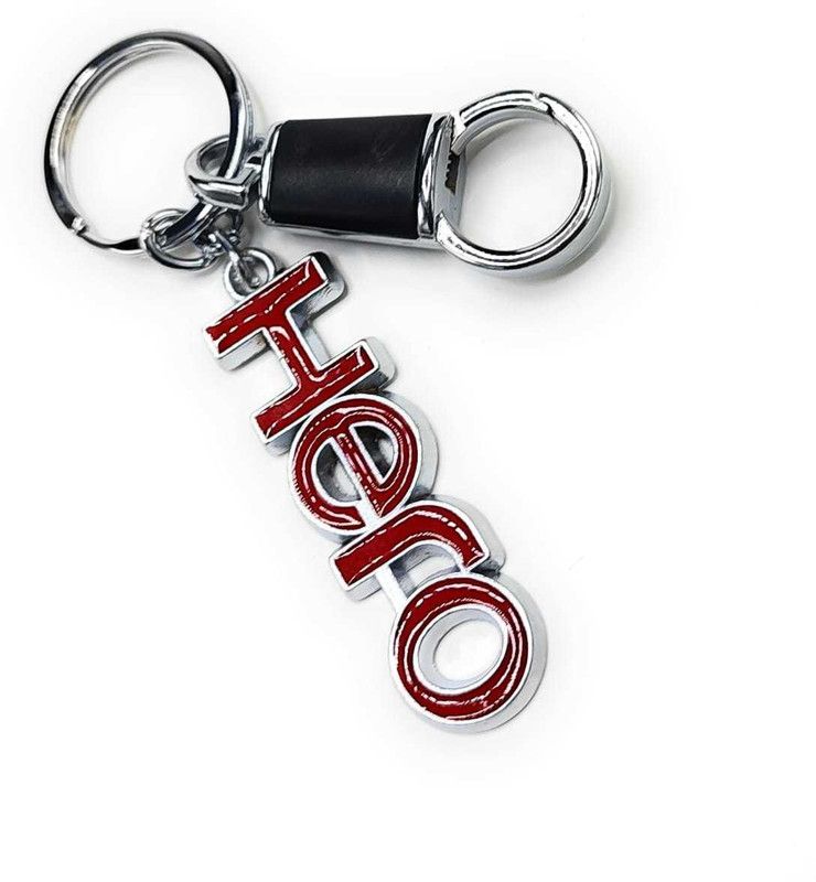 Jdp Novelty Hero Bike Metal Keychain Red Color with Hook. Key Chain