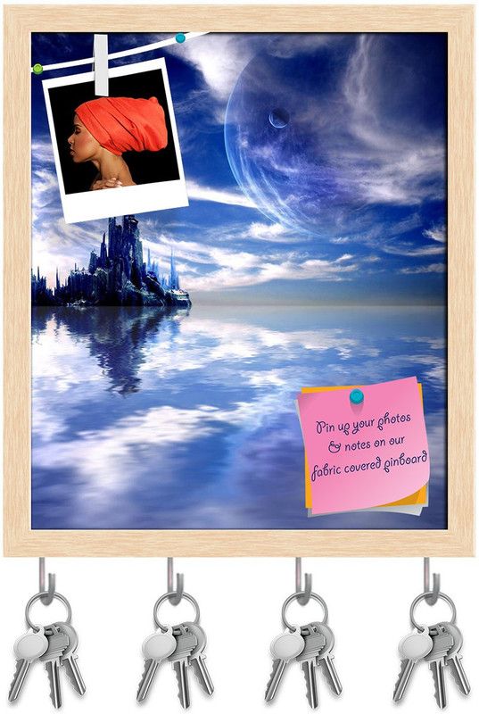 Artzfolio Landscape In Fantasy Planet D2 Pinboard & Key Holders Natural Brown Frame6x7inch Cork Bulletin Board  (Multicolor 6 x 7 inch (15 x 18 cms))