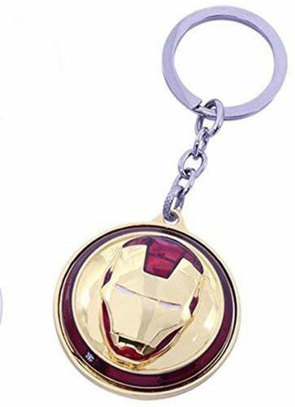 RVM Toys Iron Man Face Infinity War Superhero Keychain Gold Red Metal Key chain for Car Bike Key Ring Key Chain