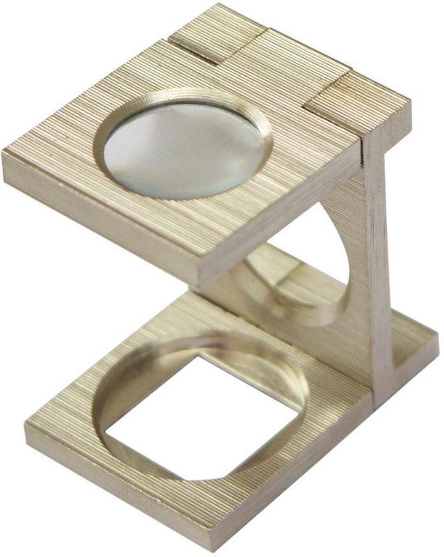 Luxuro Bobby Eye Glass Magnifier 10x Nickelled –Eye Glass Folding Hand golden 10 x magnifier  (golden)