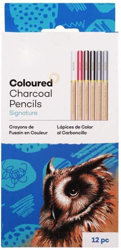 ARTTWALA COLOR CHARCOAL PENCIL ROUND Shaped Color Pencils  (Set of 12, Multicolor)
