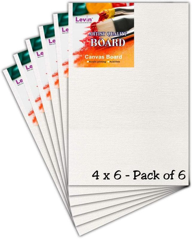 Levin board canvas Cotton Grain Canvas Pad (Set of 6)  (White)