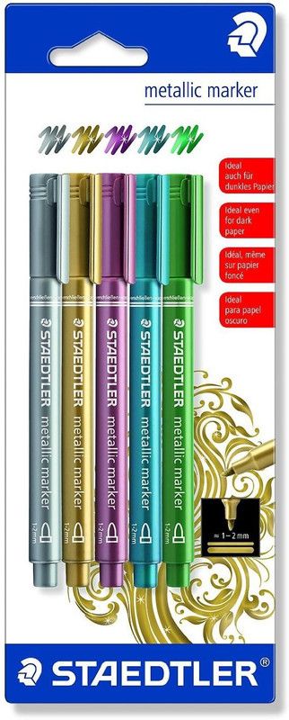 STAEDTLER 8323 S BK5  (Set of 5, Silver, Gold, Pink, Green, Blue)