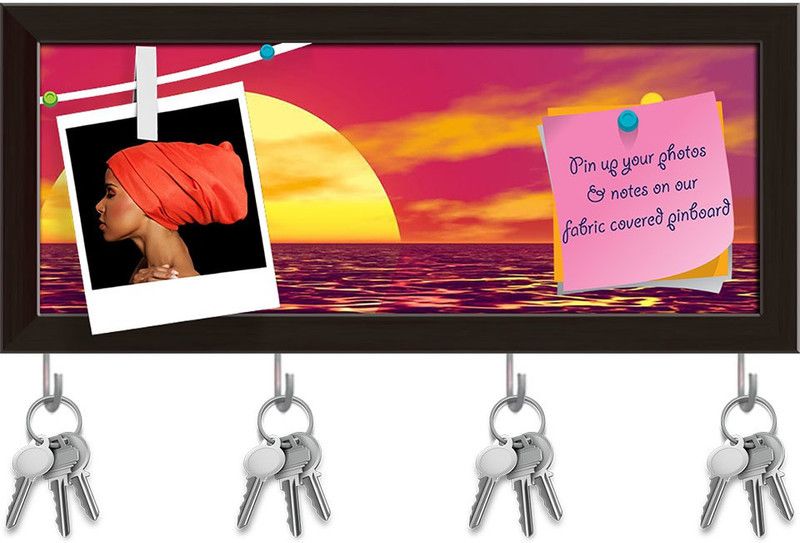 Artzfolio Human Meditating In Lotus Pose During Sunset Pinboard Dark Brown19.7x8in Cork Bulletin Board  (Multicolor 19.7 x 8 inch (50 x 20 cms))