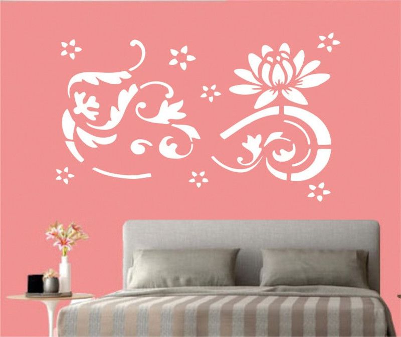 DECRONICS AD-ST825 (24 * 36) Inch Reusable Wall Stencil Stencil  (Pack of 1, Painting Home Decor)
