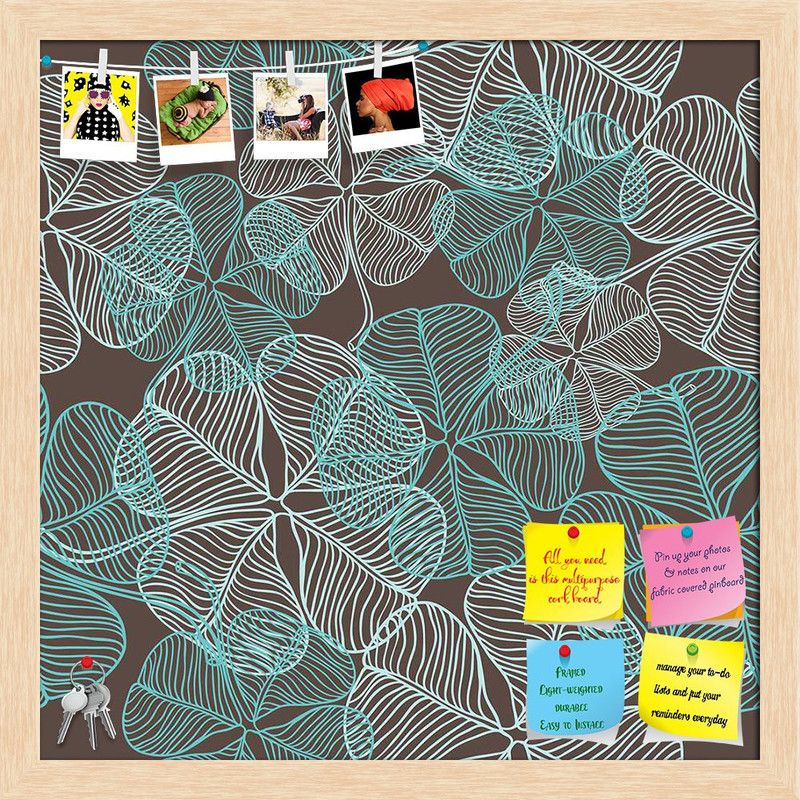 Artzfolio Clover Notice Pin Board Natural Brown Frame 20 x 20 inch (51 x 51 cms) Cork Bulletin Board  (Multicolor 20 x 20 inch (51 x 51 cms))