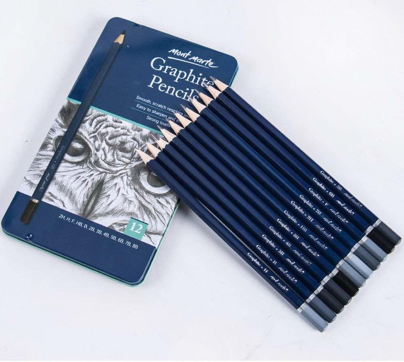 Levin Pencils Ideal for Technical Drawing,Writing and Sketching Pencils 12Pce Tin Box 2H,H,F,HB,B,2B,3B,4B,5B,6B,7B,8 Pencil  (Pack of 12)