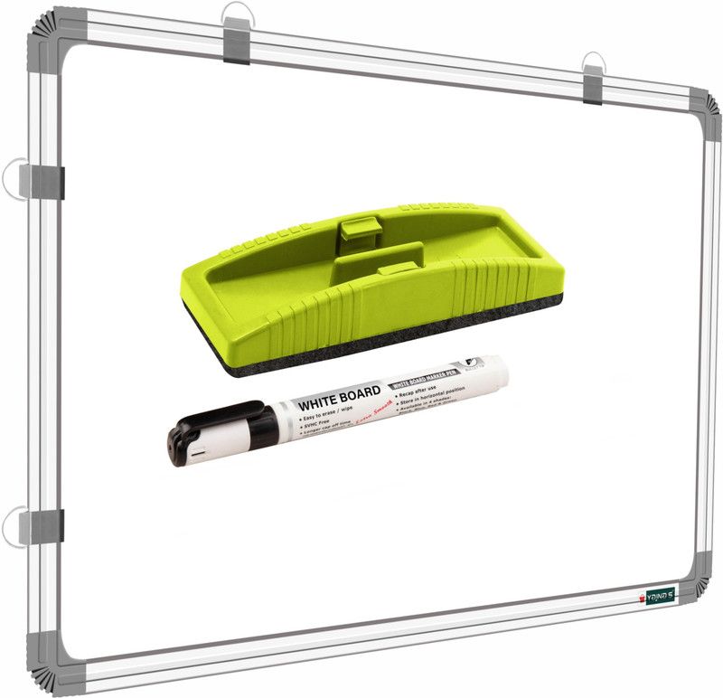 YAJNAS 3X4 Feets,Non-Magnetic Both Side Writing Whiteboard & Chalkboard, Pack of 3 Item White, Green board  (900 mm x 1200 mm)