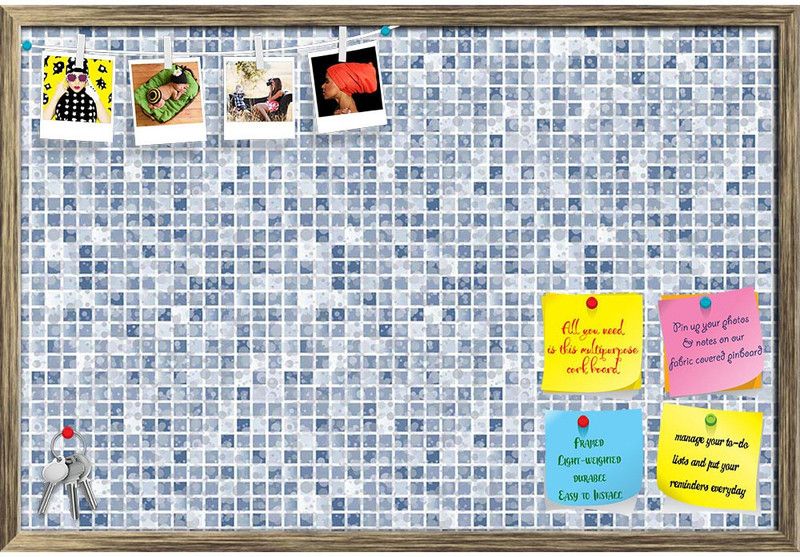 Artzfolio Brown Tiles Notice Pin Board Antique Golden Frame 24 x 16 inch (61 x 41 cms) Cork Bulletin Board  (Antique Gold Frame 24 x 16 inch (61 x 41 cms))