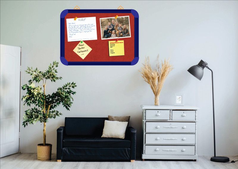 Sunway Display System Pin-up display board 3*2 feet, BLUE ALLUMINIUM(TANGERINE)pin up board CORK Bulletin Board  (TANGERINE)