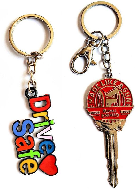 ShopTop Royal Enfield MLG red Metal keyring with colour Drive Sage key chain Key Chain