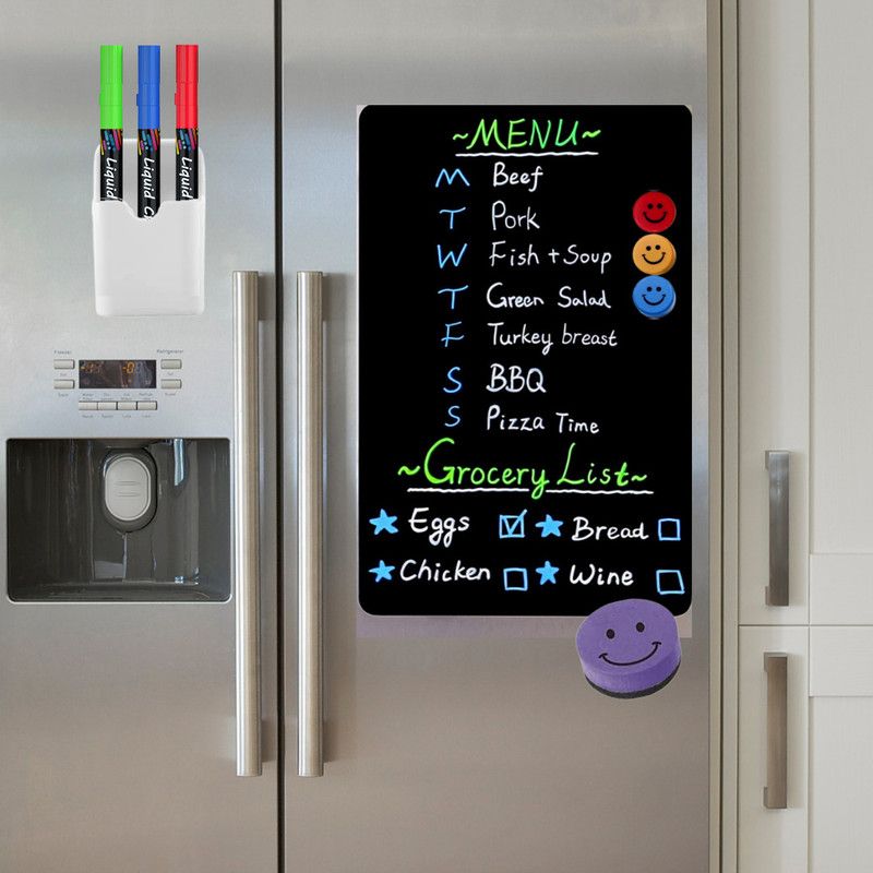 Royalkart Magnetic Black Board Planner Sheet (30cm X 20cm) Dry Erase Magnetic Fridge Black board  (30 cm x 20 cm)