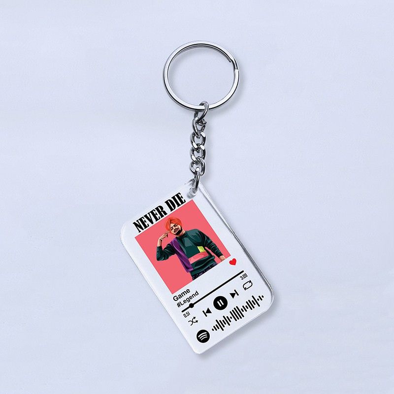 Veera Gift Store Sidhu Moose Wala Acrylic Spotify Musical Song Keychain (4CM x 6CM)_A_42 Key Chain