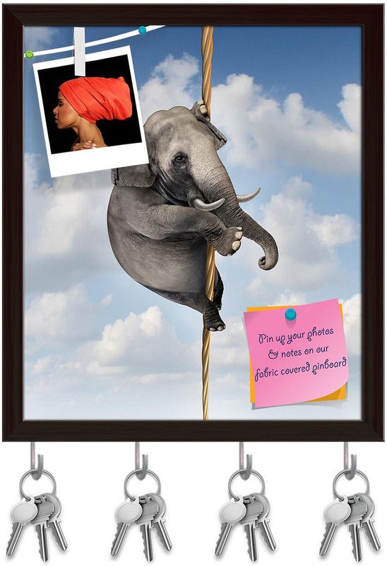 Artzfolio Strong Determination Portrayed by an Elephant Pinboard Dark Brown10x11.5in Cork Bulletin Board  (Multicolor 10 x 11.5 inch (25 x 29 cms))
