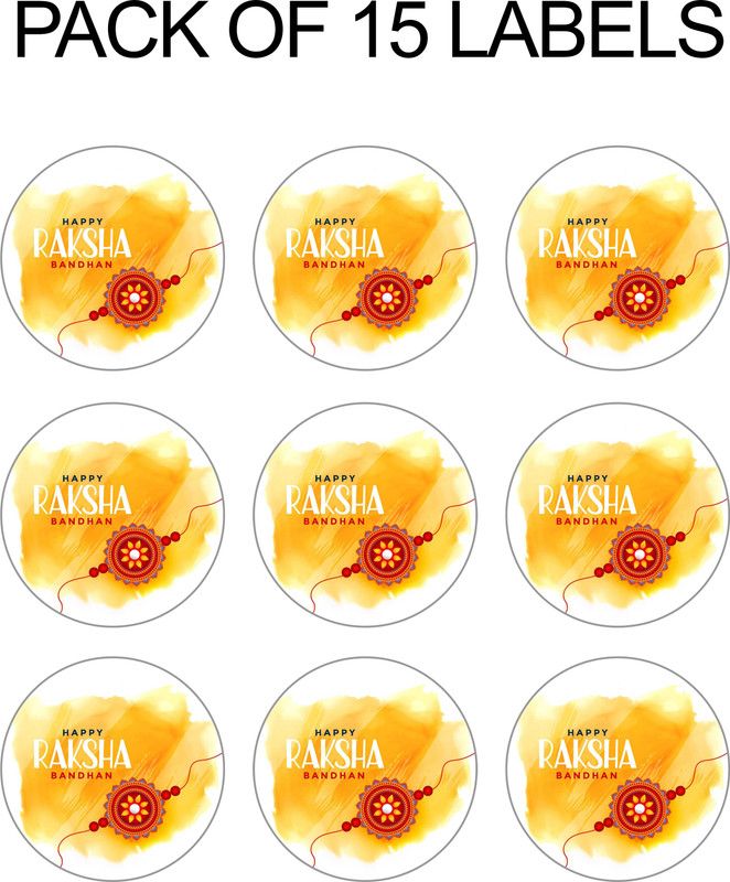 D2C Happy Rakshabandhan Stickers Labels for Gift Wrapping,Gift Hampers Self-adhesive Paper Label  (Multicolor)