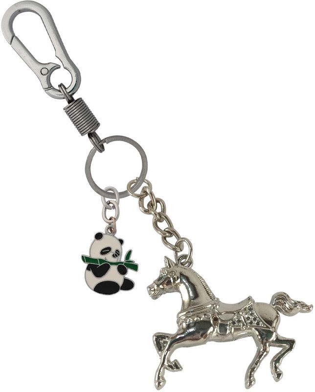 cabo dream High Quality Running Horse Chrome Finishing Locking Lock With Cute Panda Key Chain