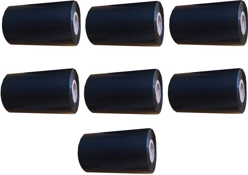 InventorySpark 105MMX300Mtr Barcode Ribbon Set of 7 Non-adhesive Paper Label  (Black)