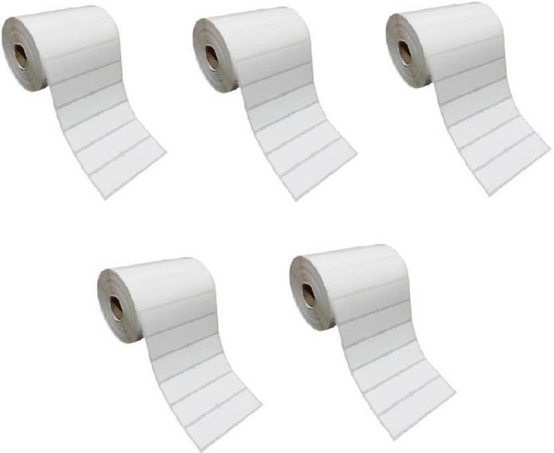 youtech 50X50MM Barcode Label Set of 5 Self-adhesive Paper Label  (White)