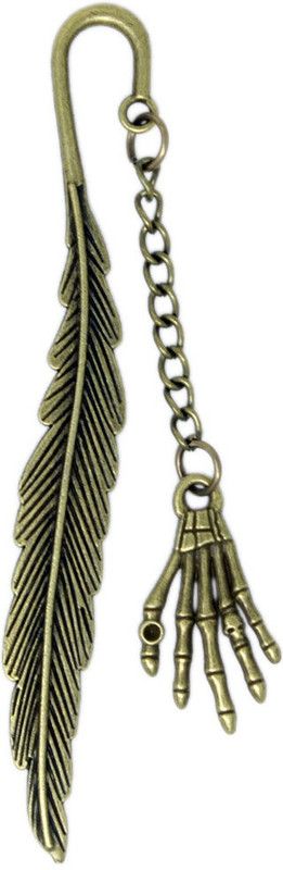 Shoppernation Metal Bookmarks Hand - (8STA127) - Antique Copper Look With Feather Design Metal Clip Bookmark  (Tree, Brown)