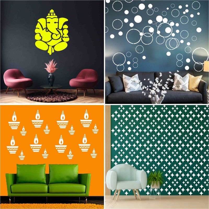 JAZZIKA Wall Stencils (Size :- 16 X 24 Inch) PATTERN- 
