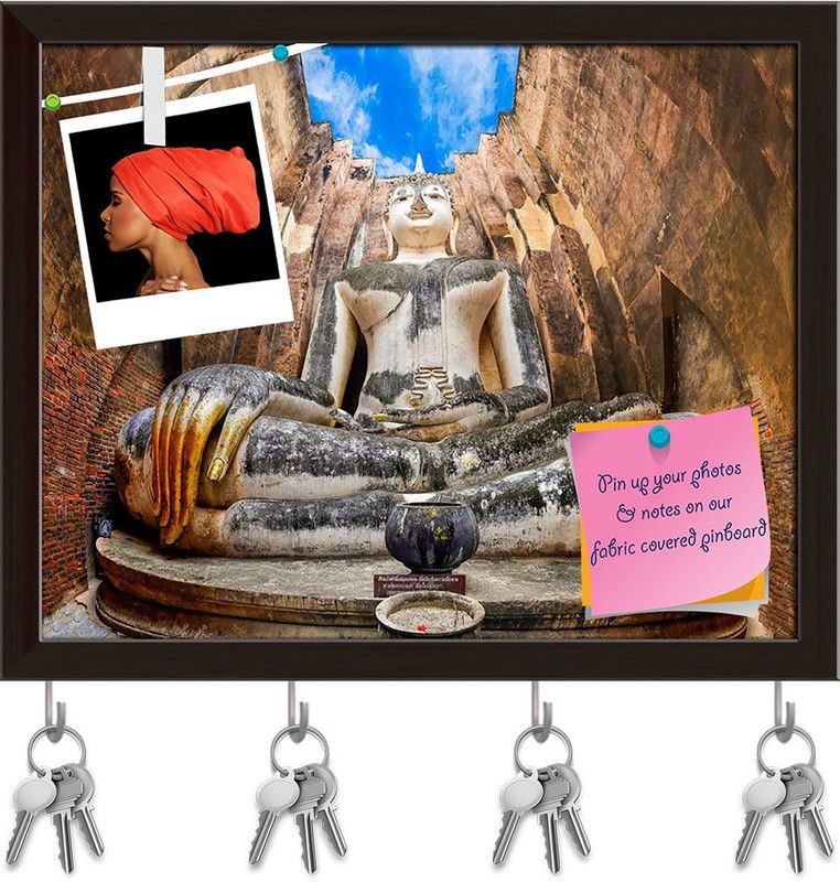 Artzfolio Lord Buddha in Wat Si Chum Temple in Thailand Pinboard Dark Brown12.4x10in Cork Bulletin Board  (Multicolor 12.4 x 10 inch (31 x 25 cms))