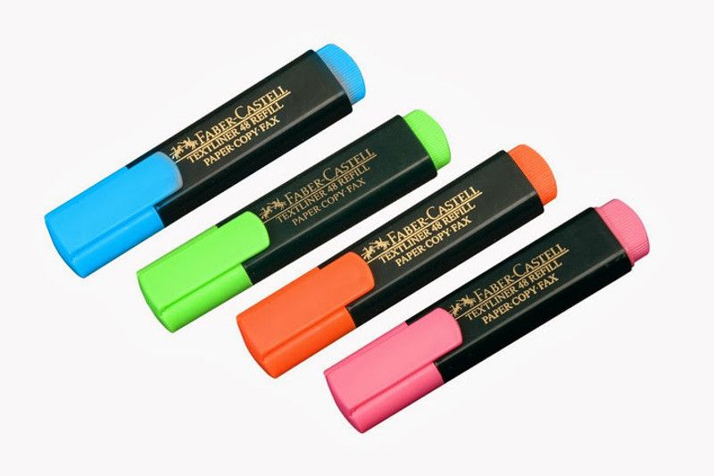 FABER-CASTELL Textliner  (Set of 4, Pink, Green, Blue, Orange)