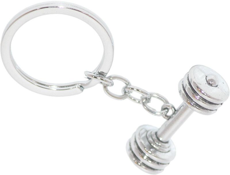 Aura Full Metal Imported Big Dumbbells Keyring Key Chain