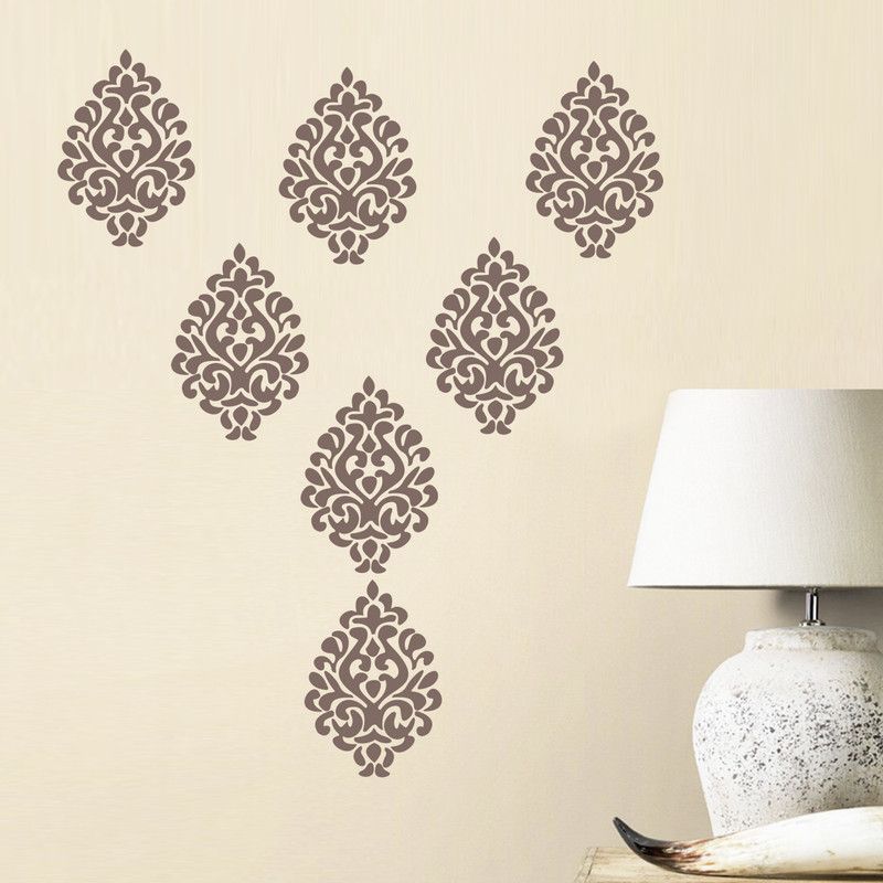 Arhat Stencils DAMASK ASR-E249 GLOSSY PVC Stencil  (Pack of 1, DESIGNER MOTIFF)