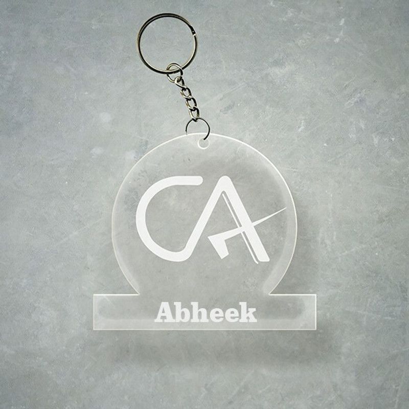 SY Gifts Chartered Accountant CA Design With Abheek Name Key Chain