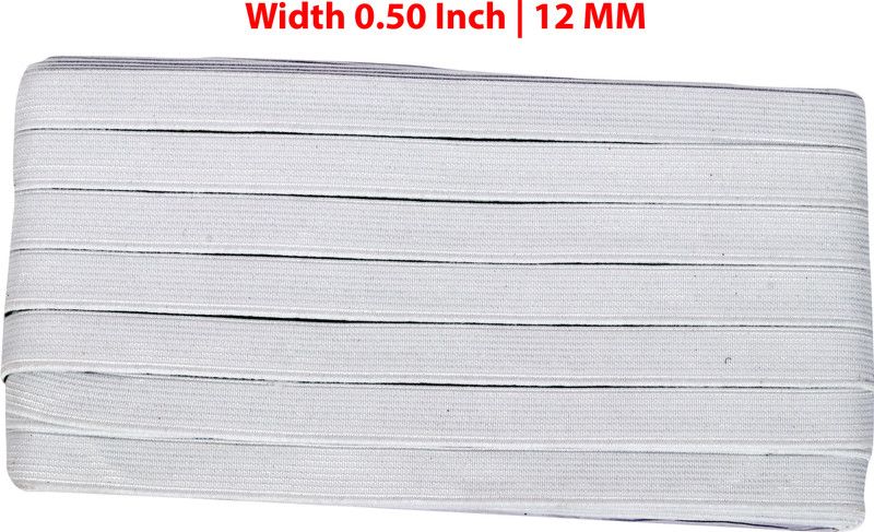 DAMODARAM Knitted White Elastic  (25 m)