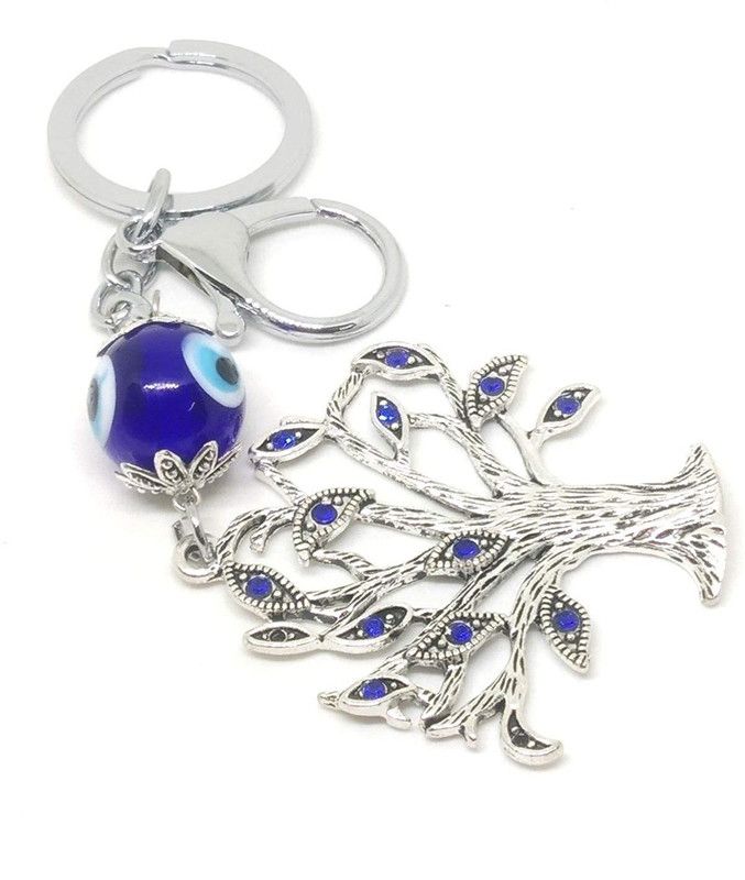 DEE Sons Fancy Oak Tree Shaped Evil Eye Keyring Keychain Key Chain