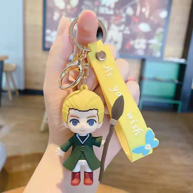 DSR Yellow Harry Potter's Keychains Cartoon Characters PVC 3D Keychain School bag handbag pendant Car keychains accessories promotional gifts Key Chain