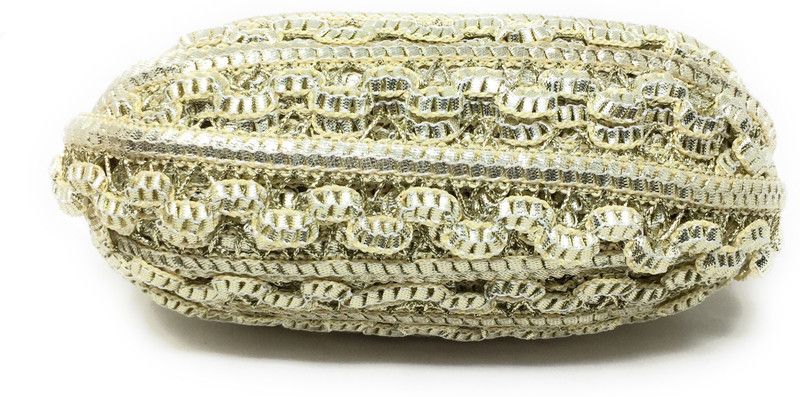 Inhika 9 Meters Lace Border Material, Gota Patti , Polyester Fabric (2cm Wide, Dull Gold) for saree dupatta lehenga blouse Lace Reel  (Pack of 1)