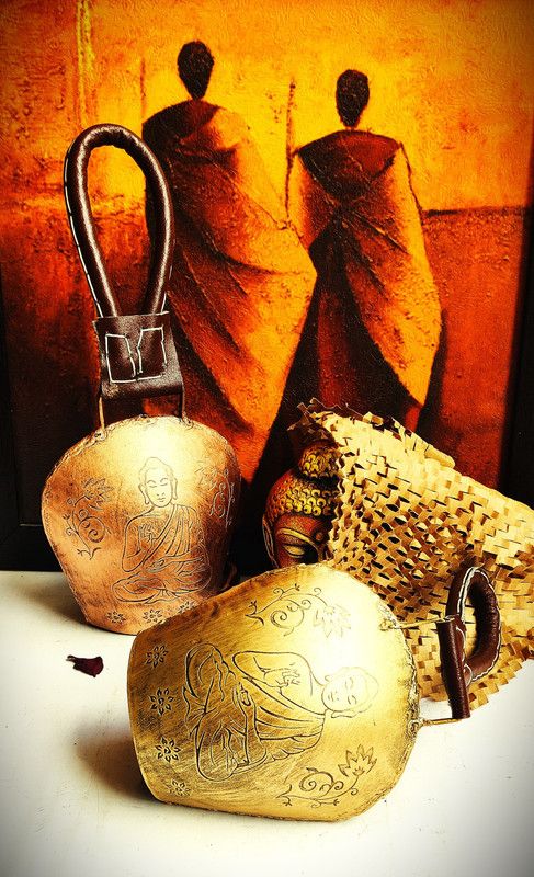 MiramayeeCrafts Brass Decorative Bell  (Gold, Pack of 2)