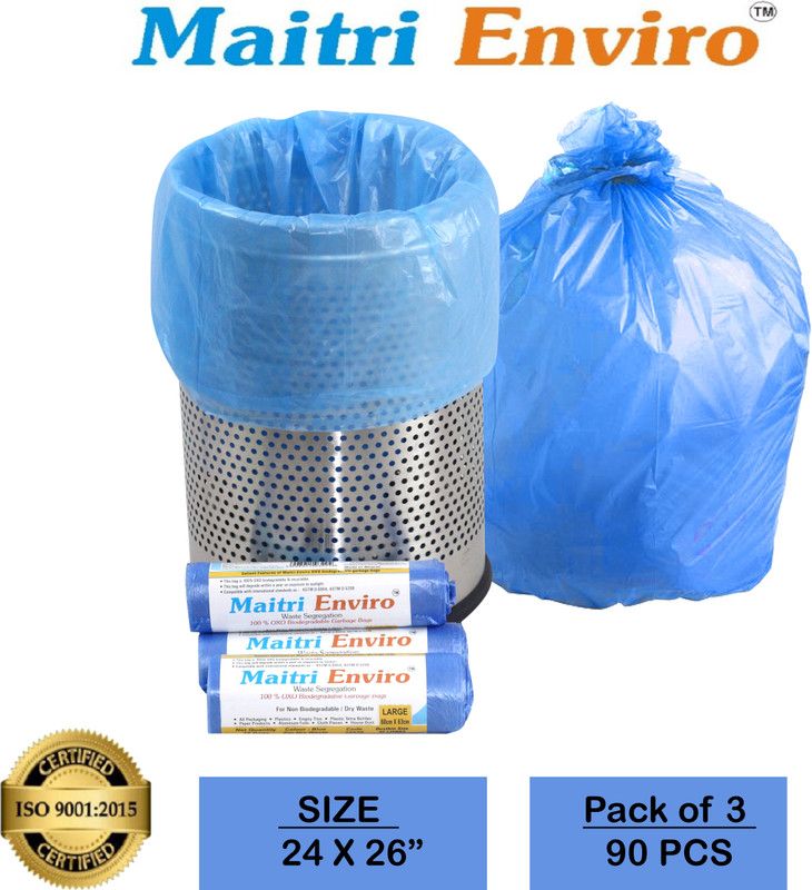 Maitri 24X26" set of 90 pieces pack of 3 Large 30 L Garbage Bag  (90Bag )