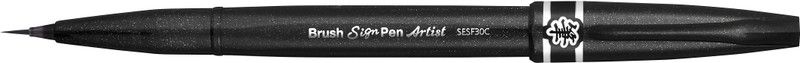 PENTEL Brush Sign Pen Artist Ultra Fine Brush Pen Nib Sketch Pens  (Set of 2, Black)