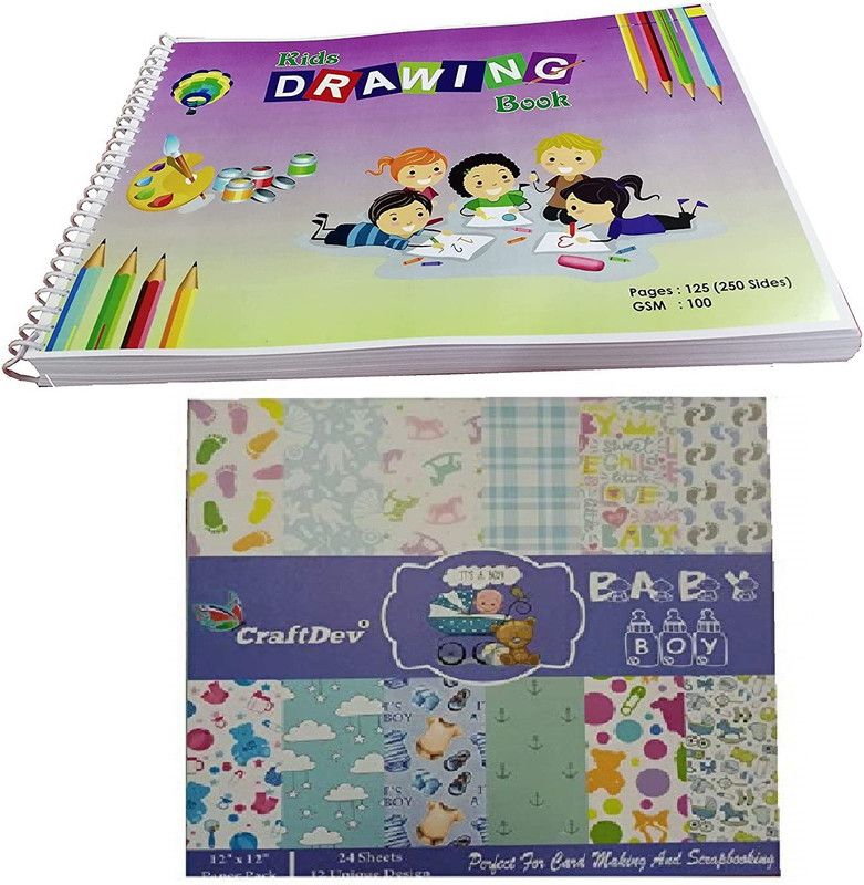 MOREL super series UNRULED A4 100 gsm Craft paper  (Set of 1, Multicolor)